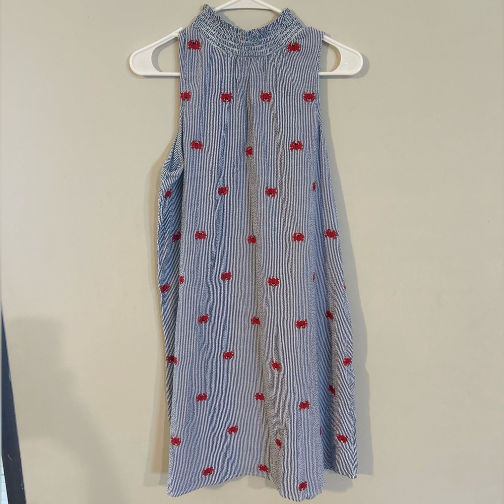 Crown & Ivy Dress- Embroidered Crabs